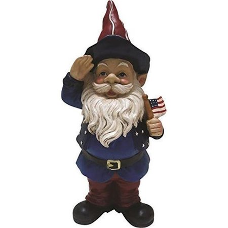 ALPINE CORP Alpine Corp ZEN126S 12 in. Americana Saluting Gnome with Flag ZEN126S